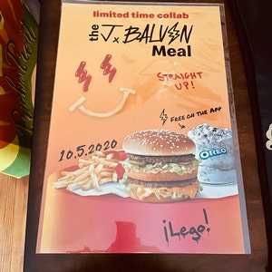 13/" x 19/" J Balvin Mcdonalds Meal Poster