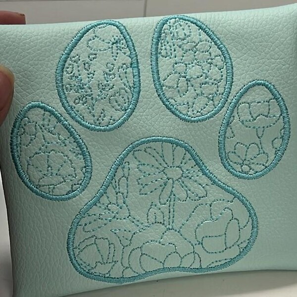 Mini to Large Floral Paw Print Machine Embroidery Design, 15