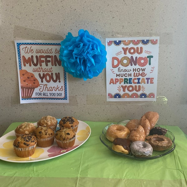 Appreciation Sign Printable Bundle for Staff / Teacher/ Employee ...