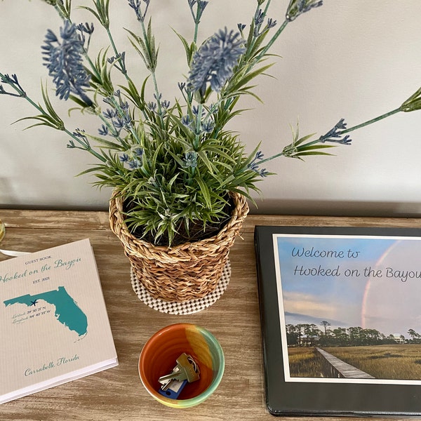 Personalized Family Vacation Guest Book - Custom Map Outline | Beach House, Lake House & Rental Property Memory Book