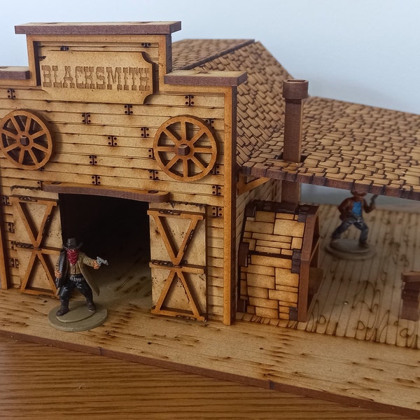 Wild West Blacksmith With Cargo Wagon SVG | XCS | Dxf | LBRN | Scale ...