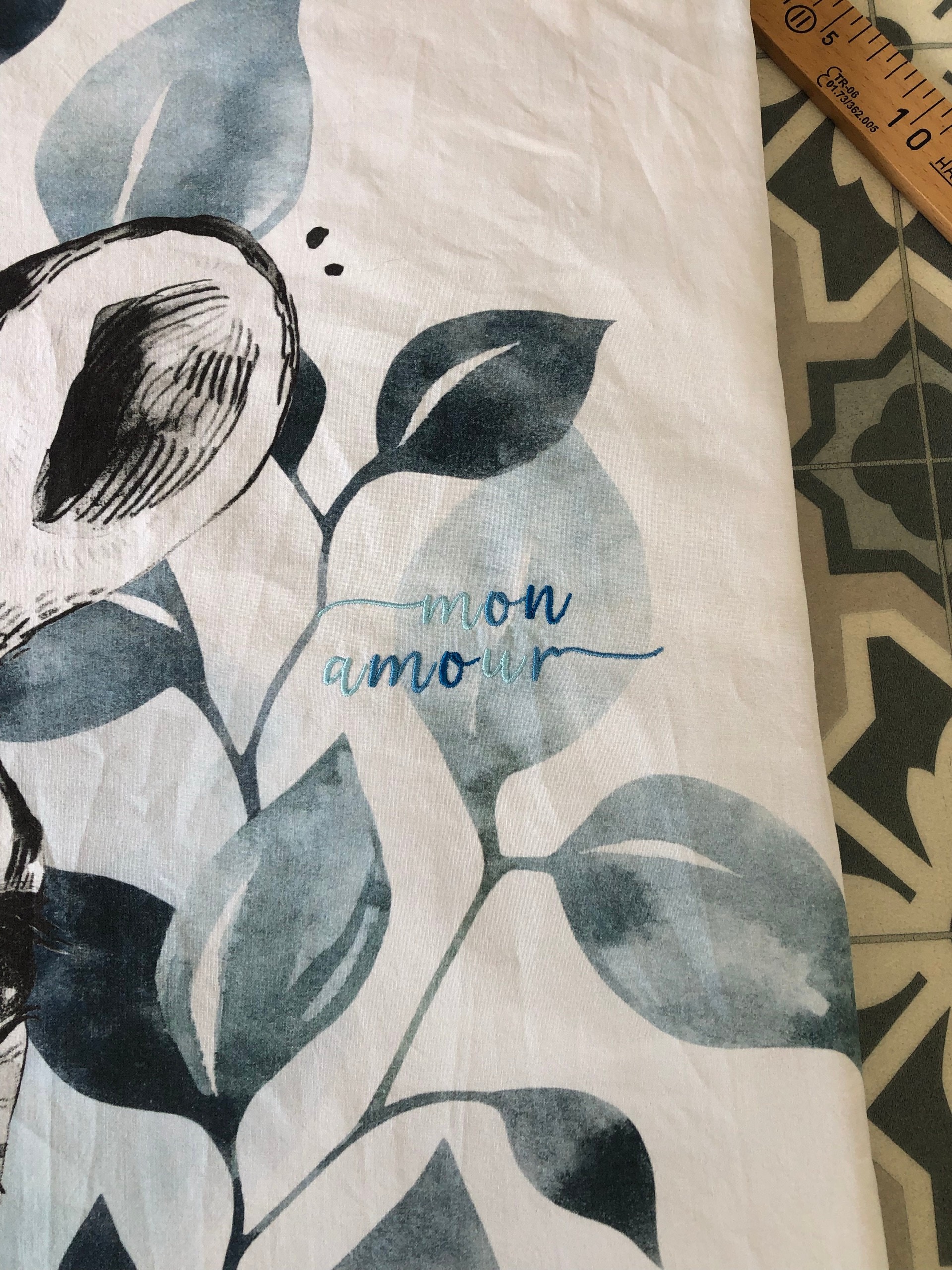 Customer photo for Hello - Embroidery font