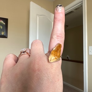 Customer photo from Sara, Vertical Large Raw Citrine Ring, November Birthstone