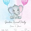 Baby Gender Reveal Aufkleber - Elefanten Design, "Team He" Oder "Team She", 40 Runde Sticker (4,4 Cm) Für Babyparty