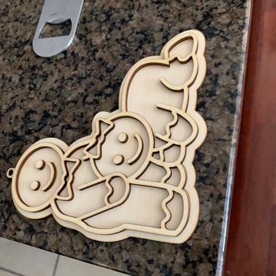 Naughty Gingerbread Christmas Ornaments SVG Laser Cut Files for