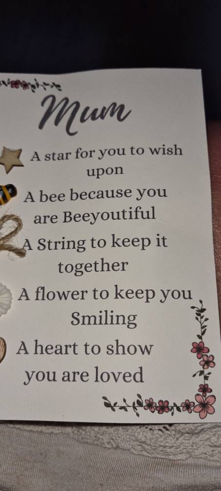 Mummy mothers day card, token gift, appreciation gift, mothers day gift for mum, gift for mummy, birthday gift for mum