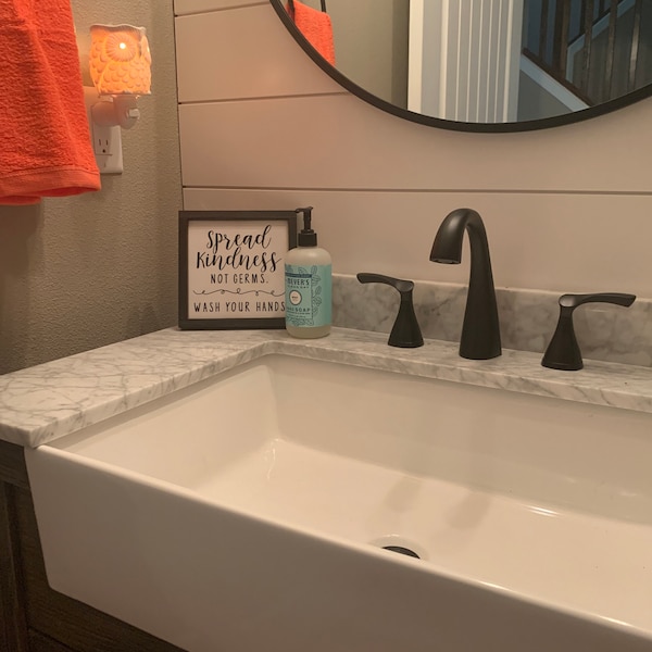 Spread Kindness Not Germs Wash Your Hands Farmhouse Sign, Funny ...