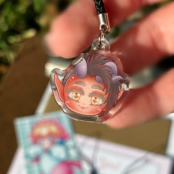 Gwyn the Pomeranian Mascot Keychain [holographic Shatter Acrylic ...