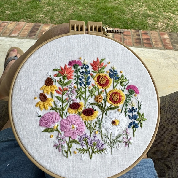 Texas Wildflowers Embroidery Pattern - Instant Digital Download - PDF ...
