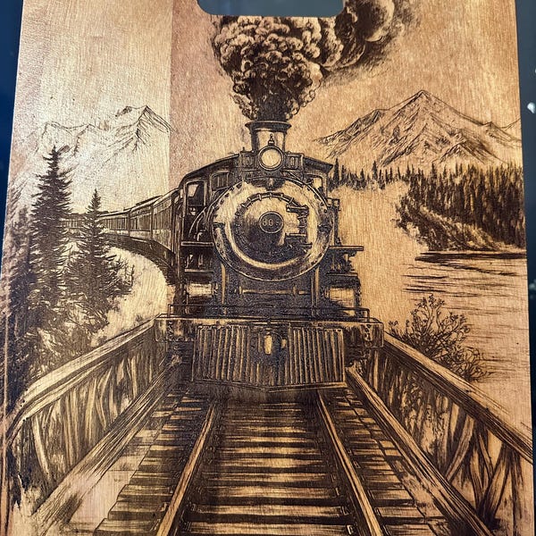 Steam Engine Engravings Train Engraving File for Laser Engraving, Steam Engine PNG Digital ...