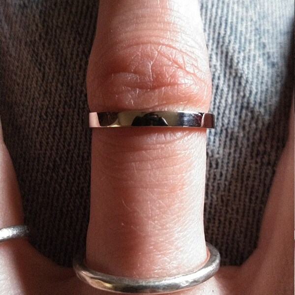 Platinum Wedding Band Thin Platinum Ring Flat Platinum Band Smooth