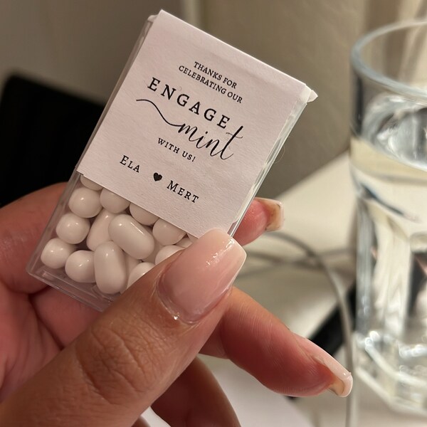Engagement Party Tic Tac Label | Editable Canva Template | DIY Favor ...