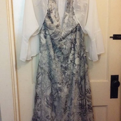 Chiffon Bolero Jacket 3/4 Bell Sleeve Shrug Wedding Wrap Bridal Cover ...