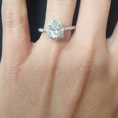 Radiant Cut Moissanite Ring Solitaire Engagement Ring Pave - Etsy
