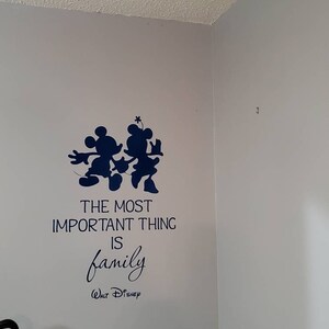 The Most Important Thing Is Family Wall Decal Walt Disney Etsy The Most Important Thing Is Family Wall Decal Walt Disney Etsy