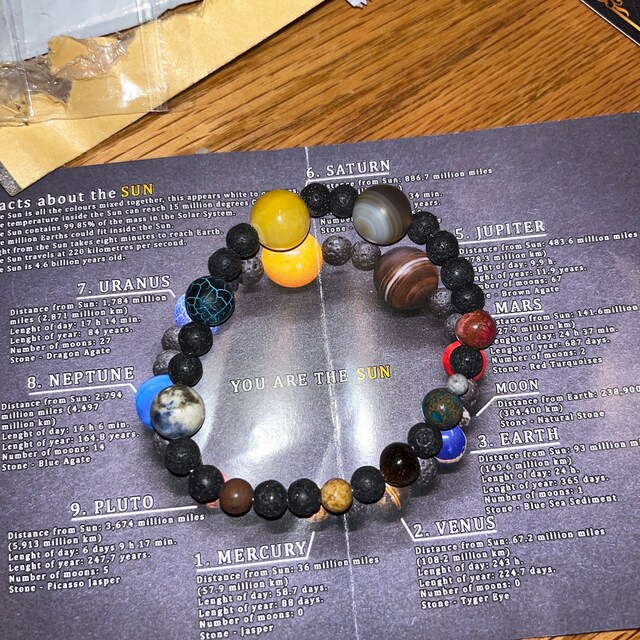 Solar System Bracelet. Gemstone Universe Planet Jewellery. Crystal