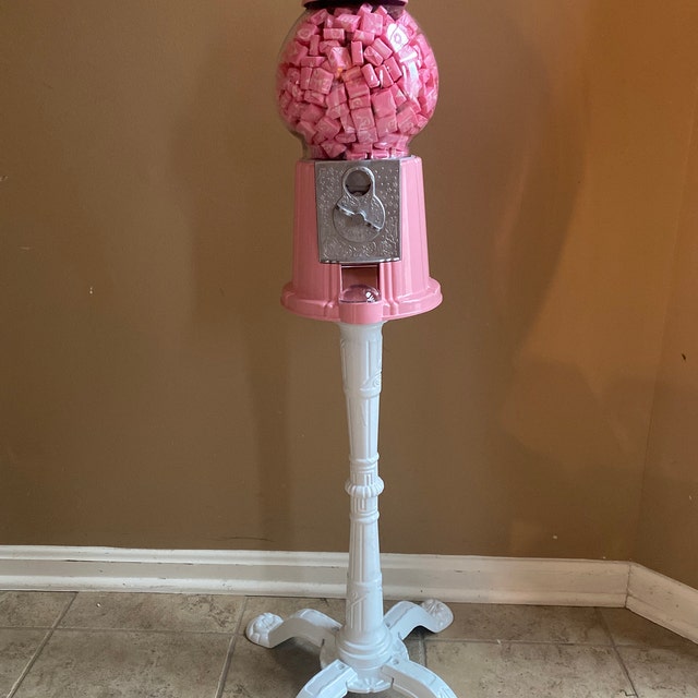 15-Inch Pink Vintage Gumball Machine With Coin Bank – Olde Midway Bubble Gum Candy Dispenser