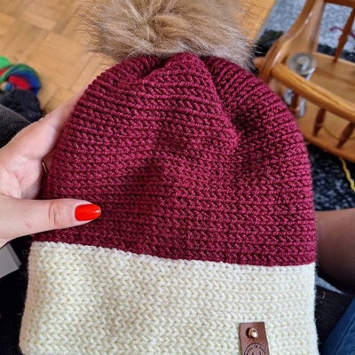 Adjustable Width Knitting Machine Hats PATTERN PDF for 22 and 46/48