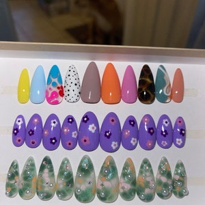 HOBI Abstract, Colorful & Fun Press on Nails Inspired by Hobi's Nails ...