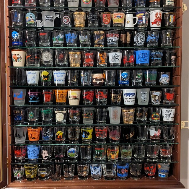 144 shot glass display cheap case