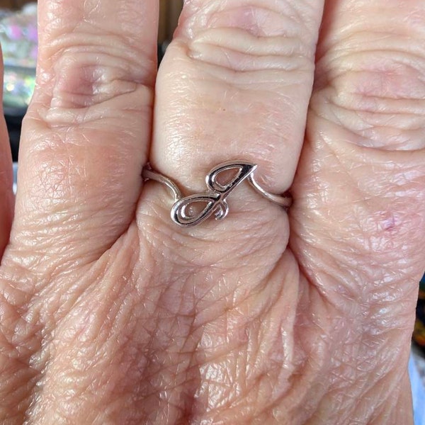 Sterling Silver Initial D Ring - Monogram D Ring - Custom Ring ...
