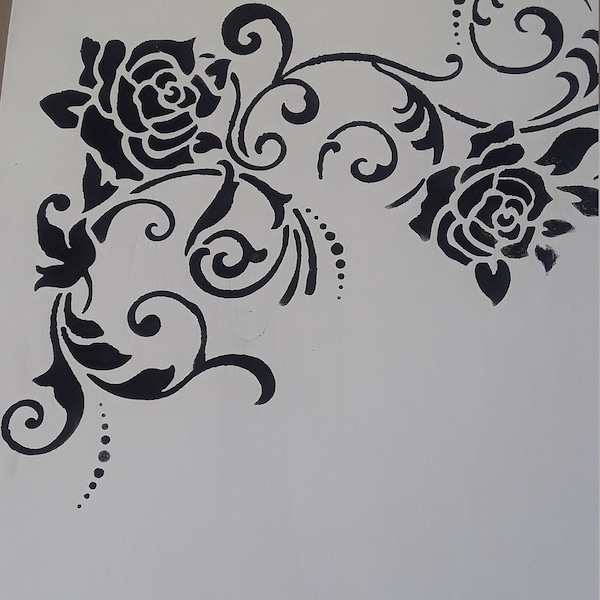 Victorian Rose Stencil Reusable DIY Craft Mylar Stencil for Paint ...