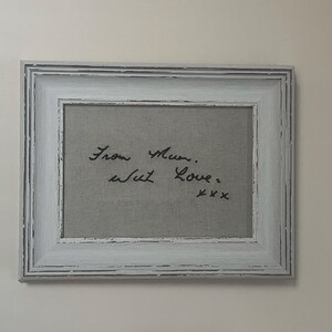 Handwritten Embroidery Art - Custom Framed Message from a Loved One wedding vows
