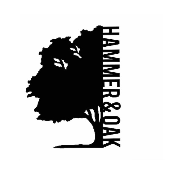 Oak Tree Split Frame SVG: Family Name Clipart, Logo Vector (digital ...