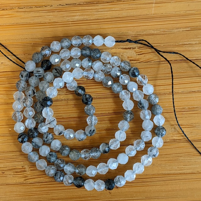 Filo Di Perle Di Quarzo Fumé Naturale Sfaccettato, Rotondo, Diametro 2 Mm Foro 04 Mm Circa 208 Perlefilo 1516 - Foto 2