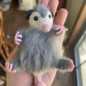Possum Rearview Mirror Accessory Crochet Opossum Car Charm, Car Mirror ...