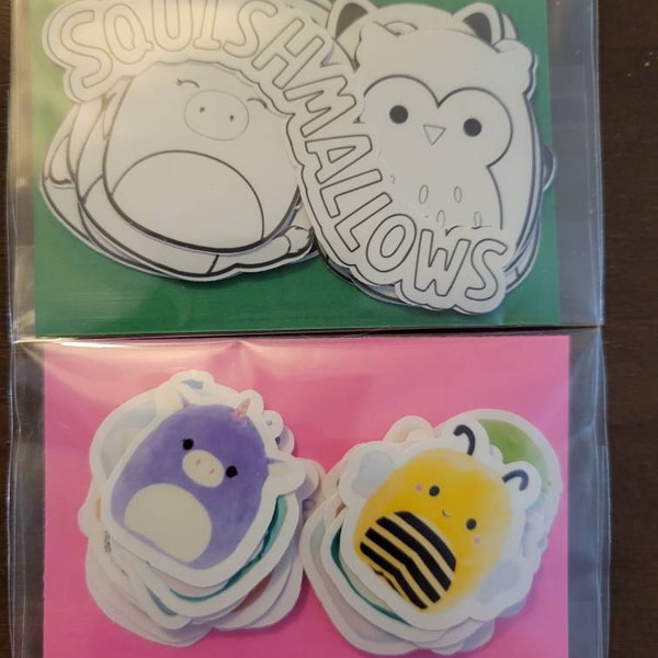 Squishmallow Coloring Stickers, Kids Stickers, Coloring Stickers ...