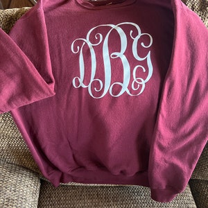 Monogram Sweatshirt, Monogrammed Crewneck, Personalized Sweater, Gifts ...