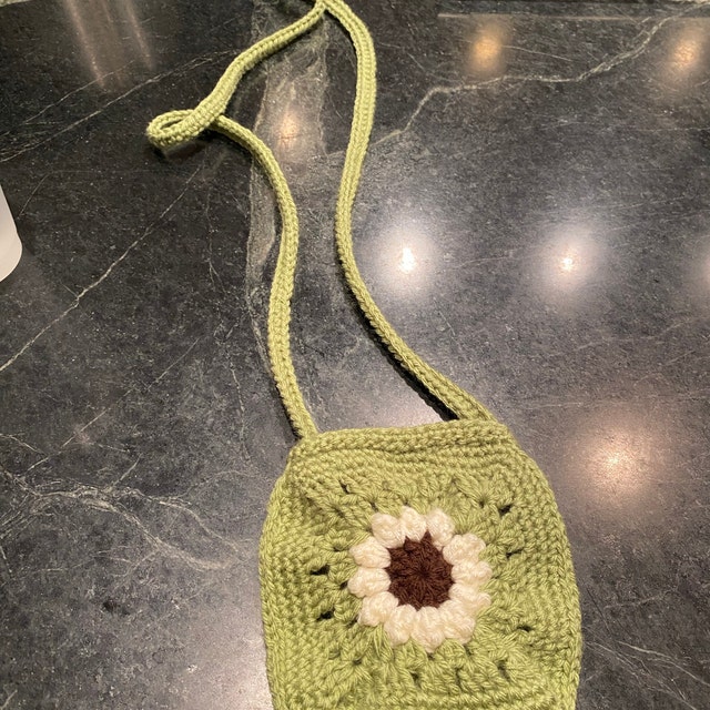 Daisy Crochet Purse Pattern Sunflower Bag With Strap Granny