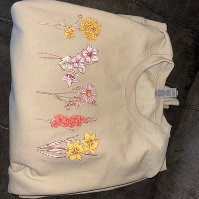 Custom Birth Month Sweatshirt Birth Flower Sweater, Birth Flower Shirt ...