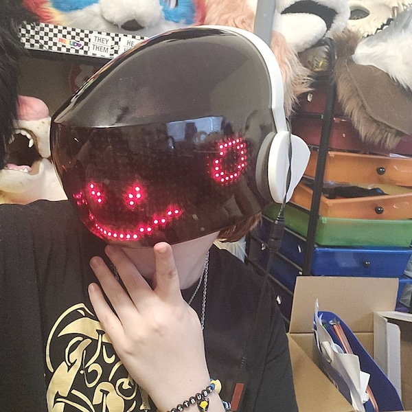 F Protogen Mask Fursuit Protogen Head Mask Kit: 3D Print Furry Skull Base With Lights ...