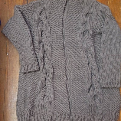 Coziest Cable Cardigan Knitting Pattern, Easy Sweater Knitting Pattern ...