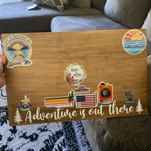 Adventure Inspired Custom Adventure is Out There Sticker Display