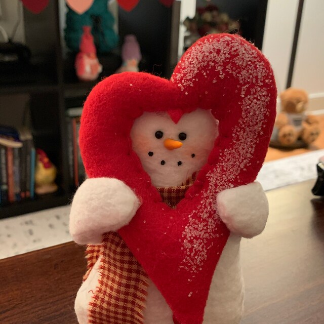 Valentine Snowman With Heart | Snowman Decor | Valentines