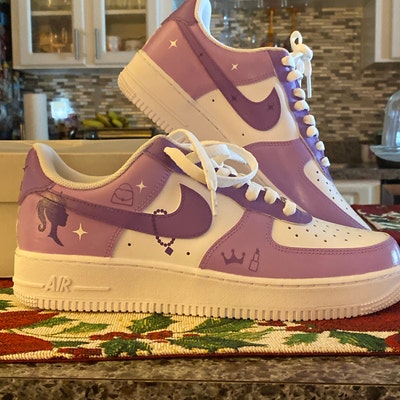 Custom Barbie Nike Air Force 1, Handpainted Pink Barbie Custom Nike AF1 Sneakers, the Nike Air