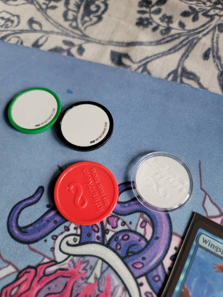 Dry Erase Counters/Tokens/Ability counters - Erasable, Reusable discs for games like Magic the Gathering and RPGs.
