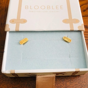 Customer photo, Stick of Butter Earrings