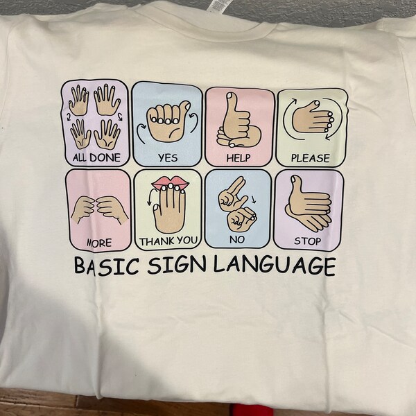 Basic Sign Language Shirt, Sign Language Shirt, ASL Shirt, Speech ...