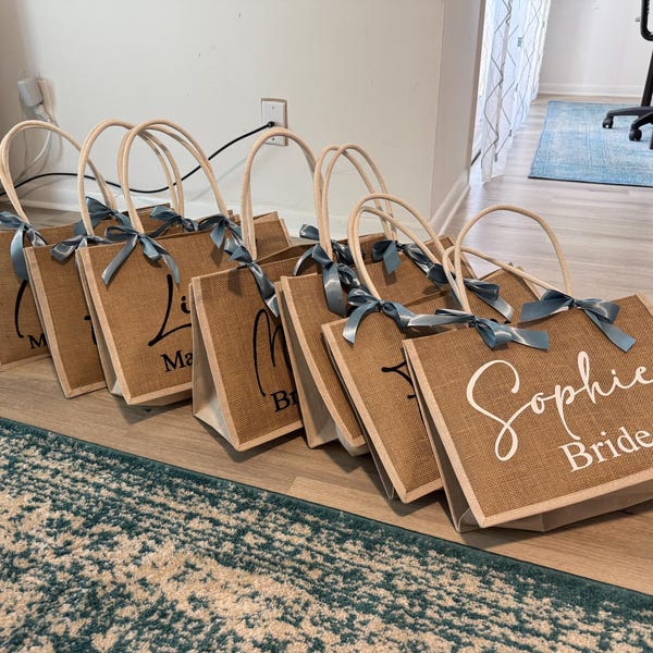 Bridesmaid Burlap Bags Personalized,bridesmaid Proposal Bags,monogram ...