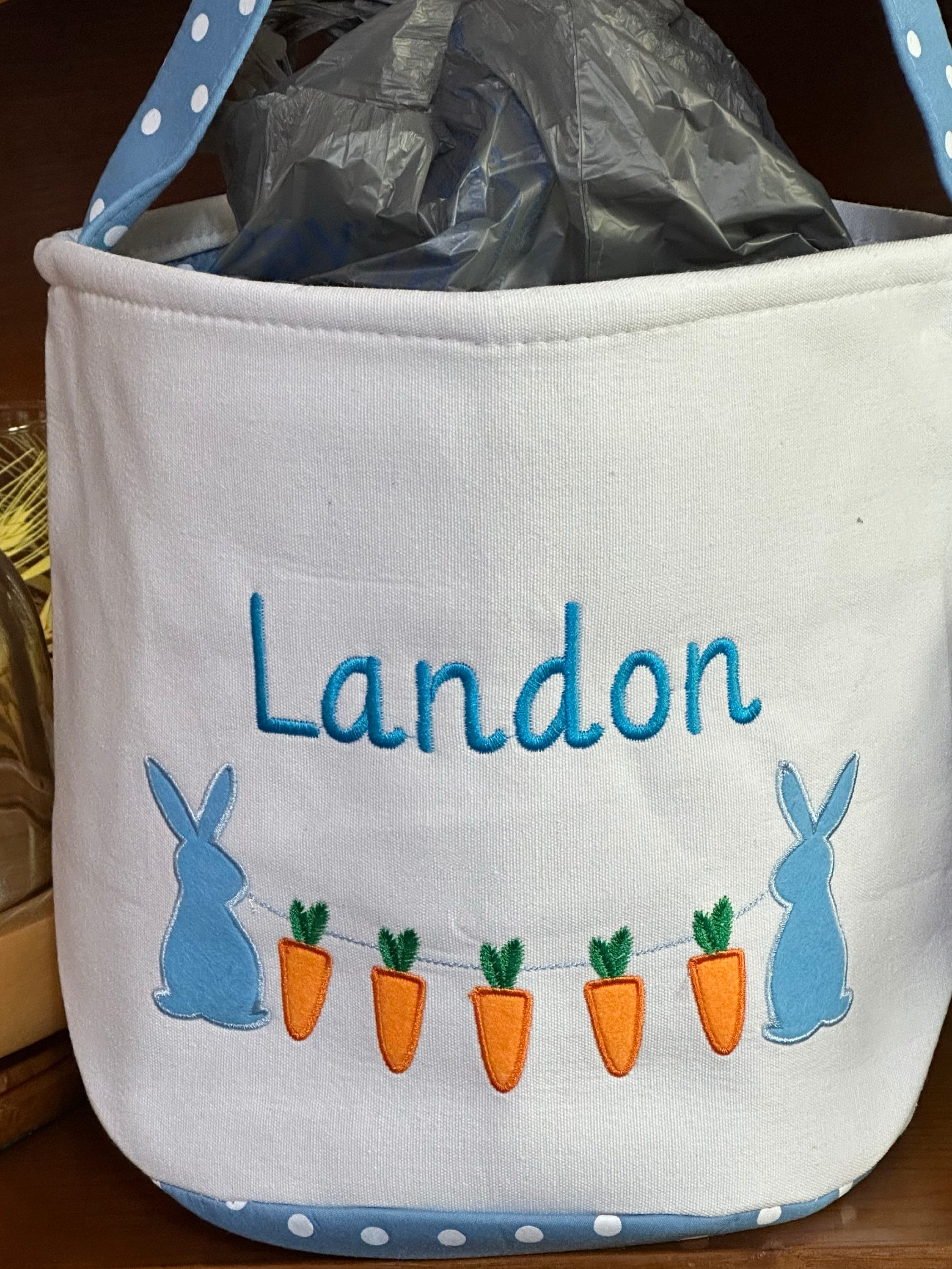 Easter basket, Personalized Easter Basket, monogram easter basket, girls basket, boys basket, girls easter basket, embroidered, rabbit
