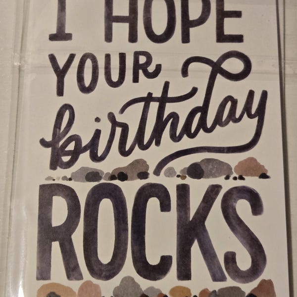 Card // I Hope Your Birthday Rocks, Geology Science Greeting, Rockhound ...