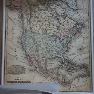 Old Map, North America, USA, Map Poster, Map Art, Vintage