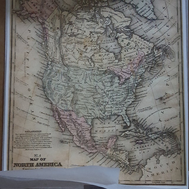 洋書 The united states in old maps and prints Antique Map of North America 19th Century Illustration. Art