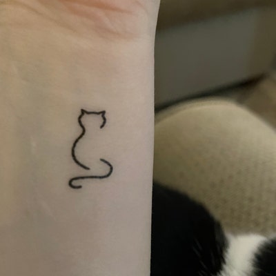 Minimalist Standing Cat Temporary Tattoo set of 3 - Etsy