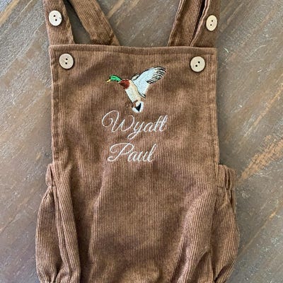 Collar Deer Embroidery Short Sleeve romper in Green