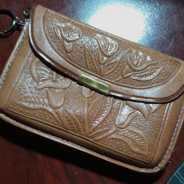 Vintage Style Leather Key Ring Coin Purse • Key Pouch • Key